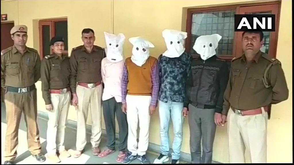 The four men who were arrested for allegedly molesting the woman.
