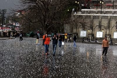 Chandigarh and its surrounding areas were hit by a hailstorm on Saturday evening.(Photo: IANS)