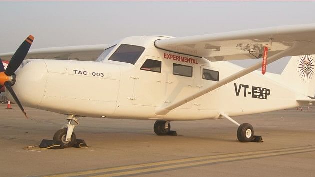 Anmol Yadav’s six-seater plane parked at Mumbai airport.&nbsp;