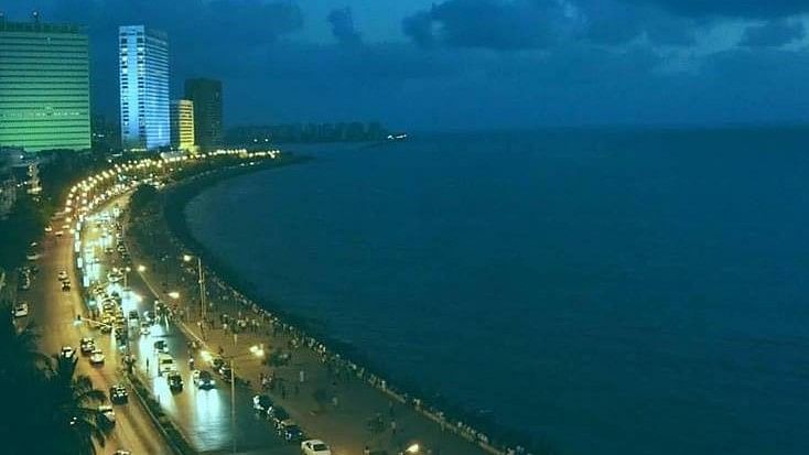 A view of the sea from Mumbai.