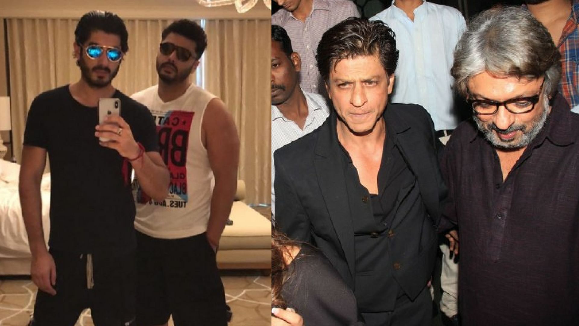 Arjun Kapoor with cousin Mohit Marwah and Shah Rukh with Bhansali.&nbsp;