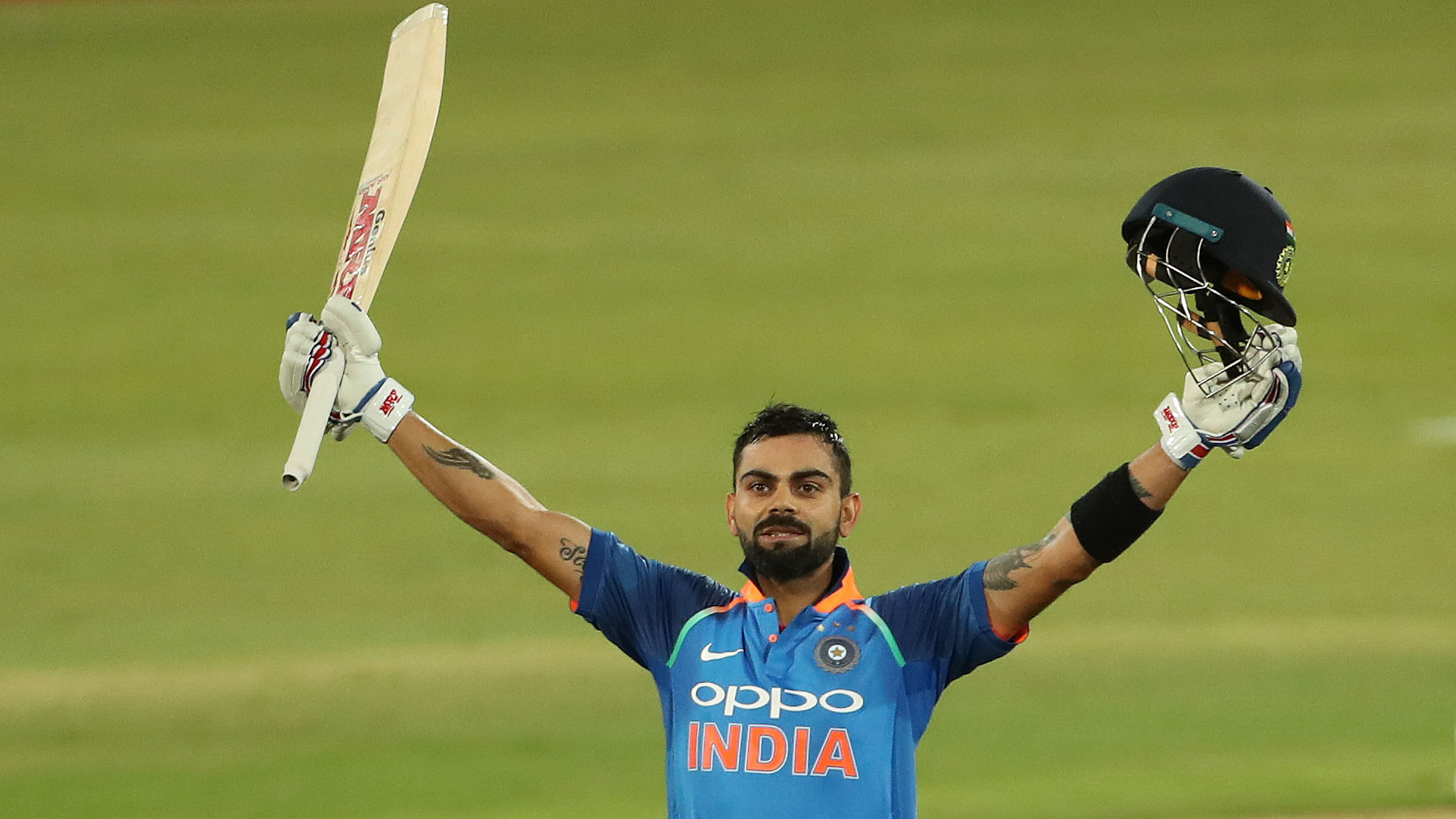 Virat Kohli scores his 35th ODI century during India’s sixth and final one-dayer against South Africa on 16 February.