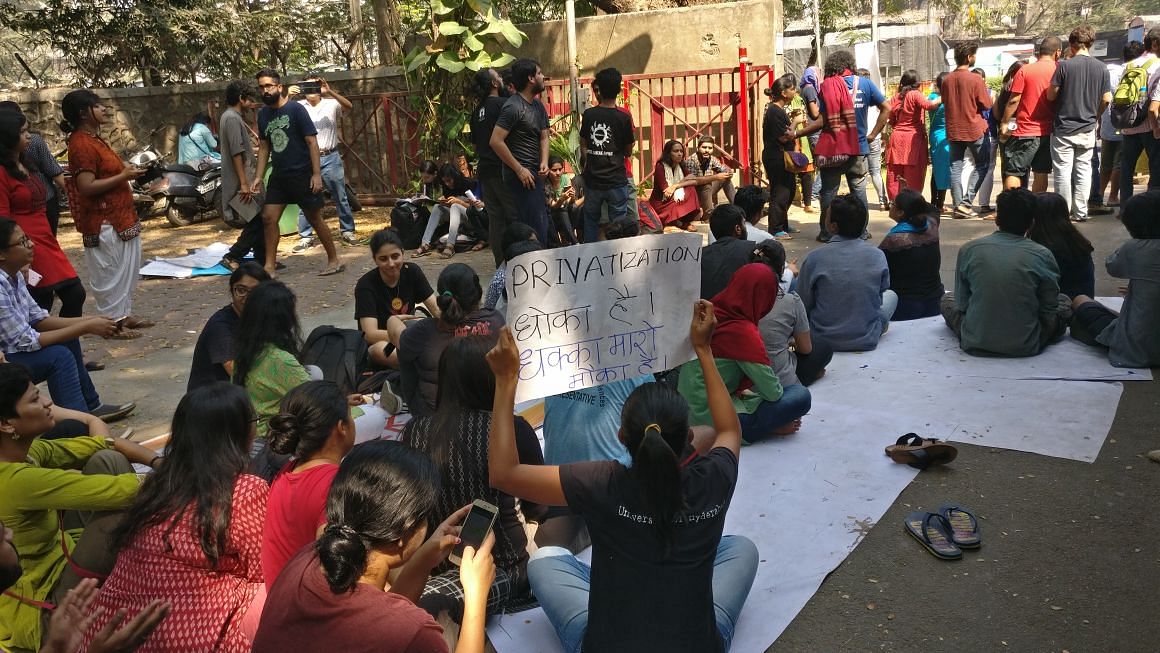 File image of an older protest held at the TISS Mumbai campus