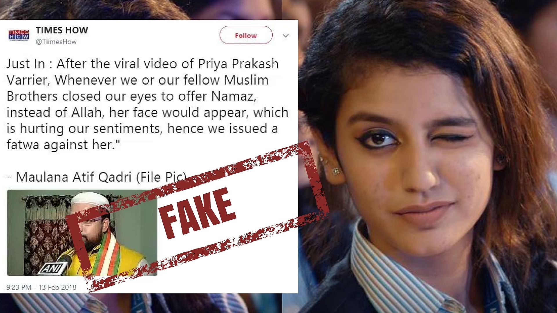 The 6 pm debate on the national news channel revolved around a parody tweet on Priya Prakash Varrier’s viral song.