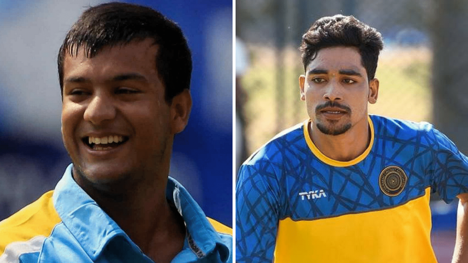 File picture Mayank Agarwal (left) and Mohammad Siraj.