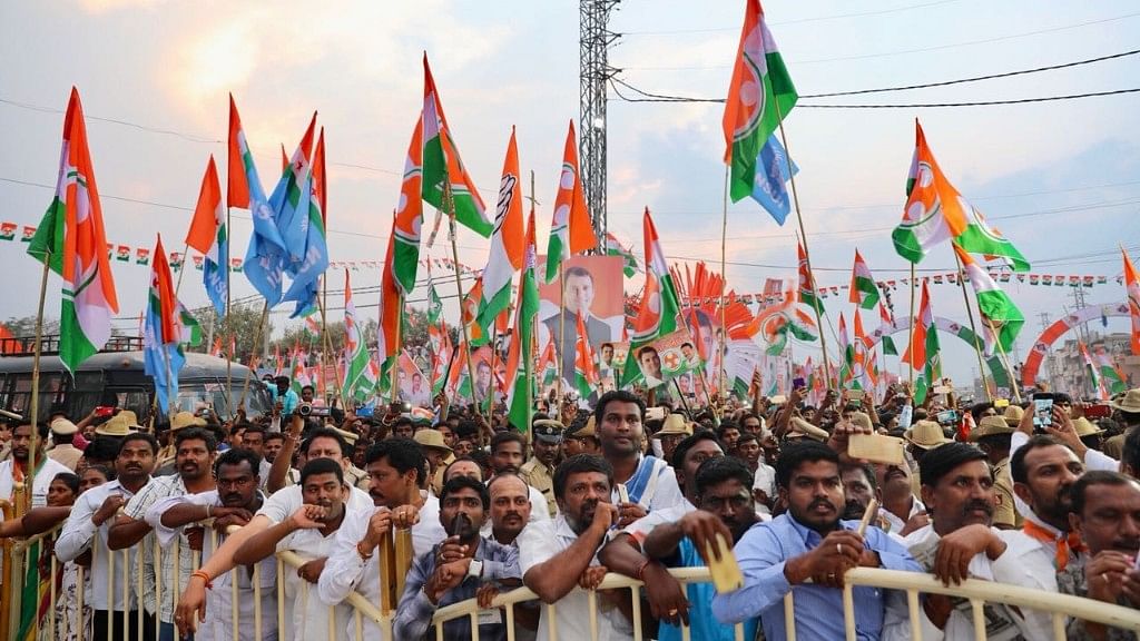 The crowd at  Rahul Gandhi’s rally in north Karnataka.