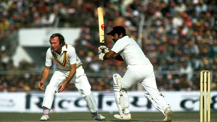 Viswanath playing his trademark wristy drive on the leg side against the touring English side.