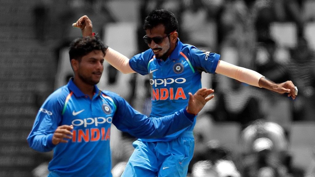 Kuldeep Yadav and Yuzvendra Chahal during India’s second ODI against South Africa.