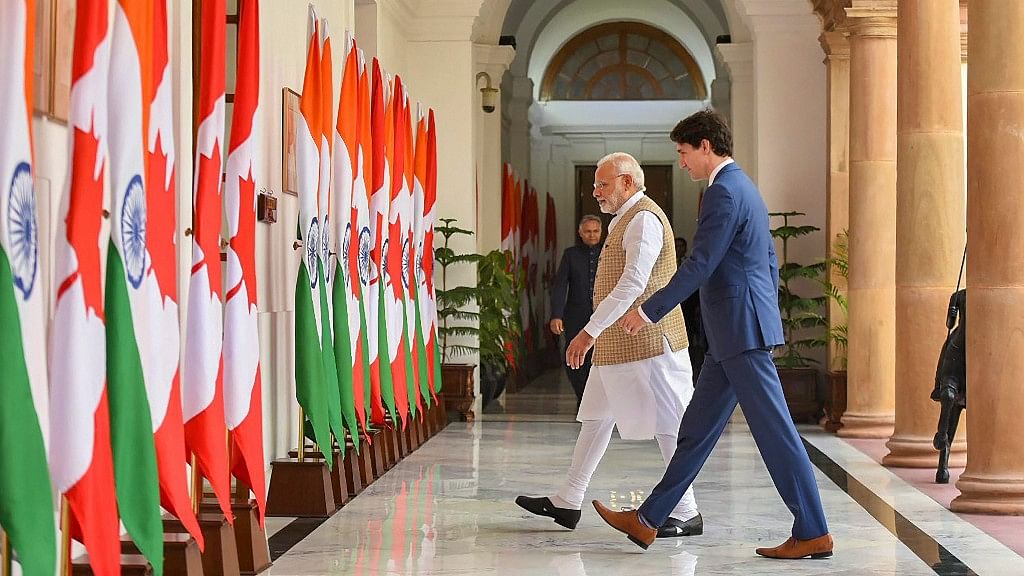 PM Modi with his Canadian counterpart Justin Trudeau
