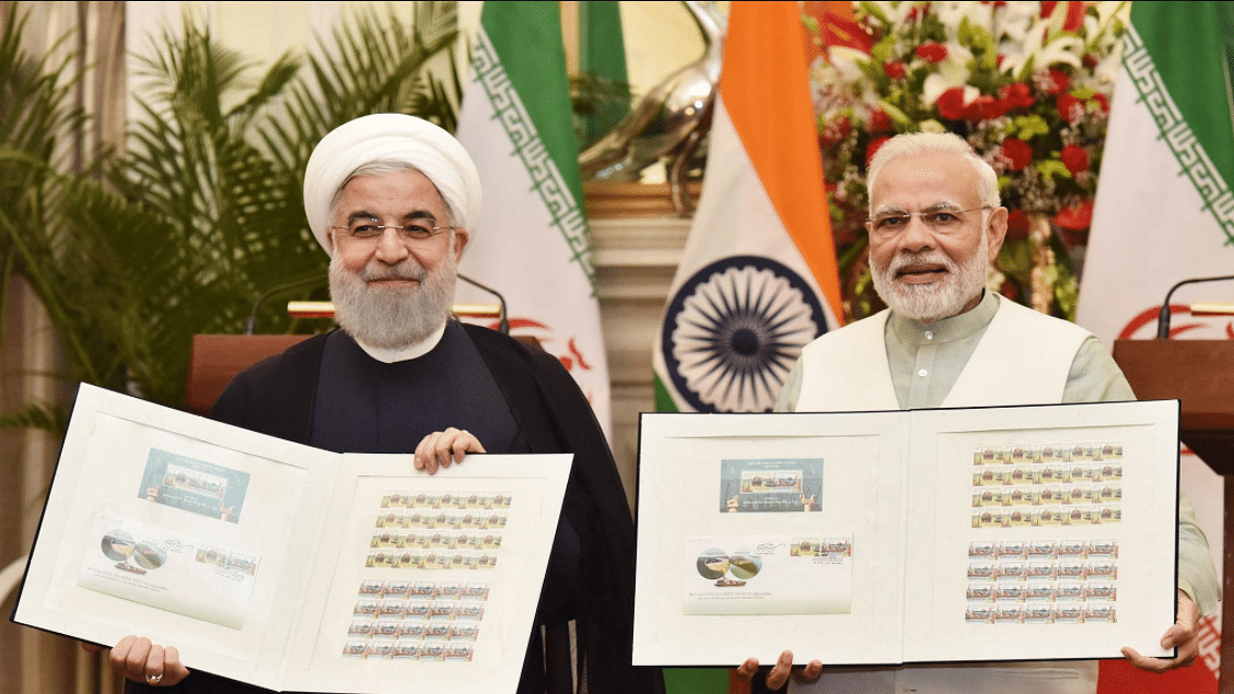  Iranian President Rouhani and PM Narendra Modi released commemorative stamp celebrating India-Iran relations.