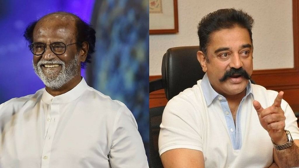 Rajinikanth (L) and Kamal Haasan (R) have both said that only time will answer whether they will ally or not.&nbsp;
