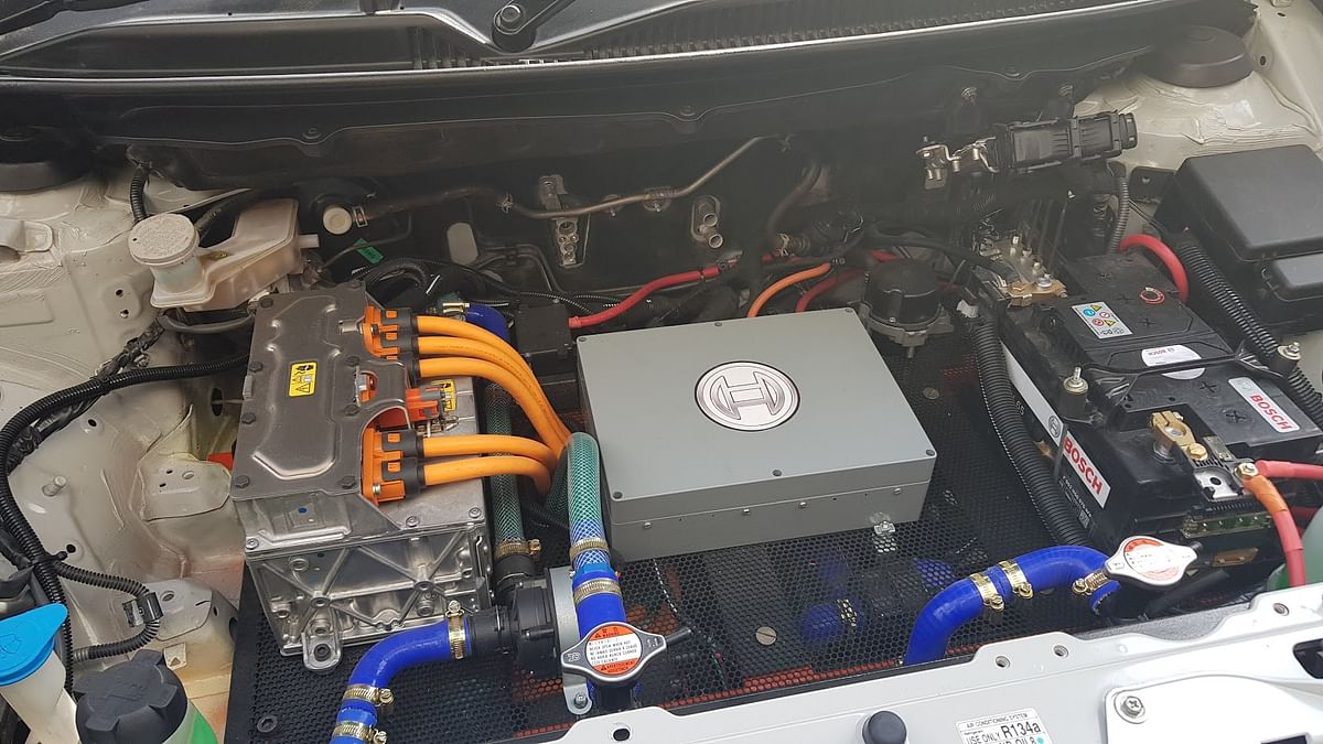 Can petrol cars be converted to electric vehicles? Here’s one such electric Maruti Baleno with a Bosch motor.