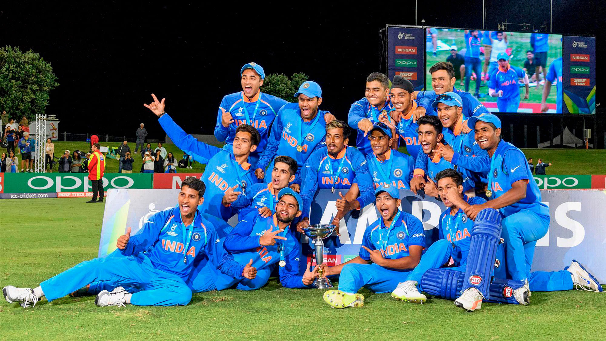 The India U-19 team pose for a picture after the World Cup final.