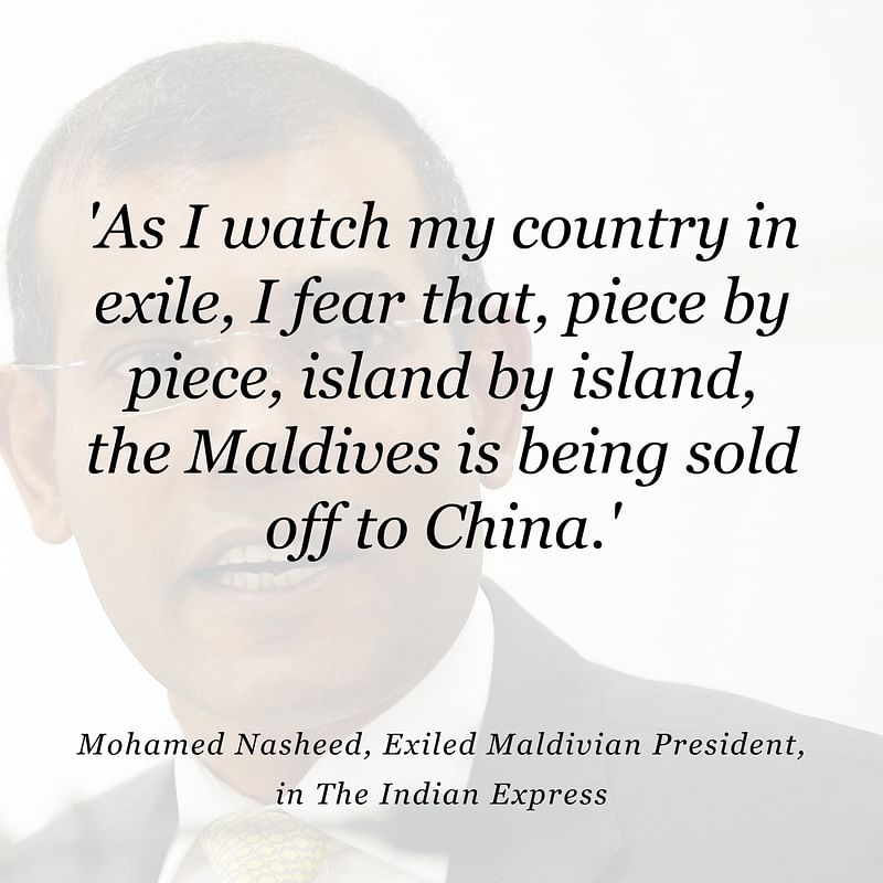 Exiled former president Mohamed Nasheed reiterated that India must lead the international community and aid Maldives
