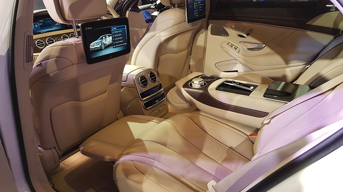 The rear seats of the Mercedes S-Class can be reclined and have multiple massage functions.