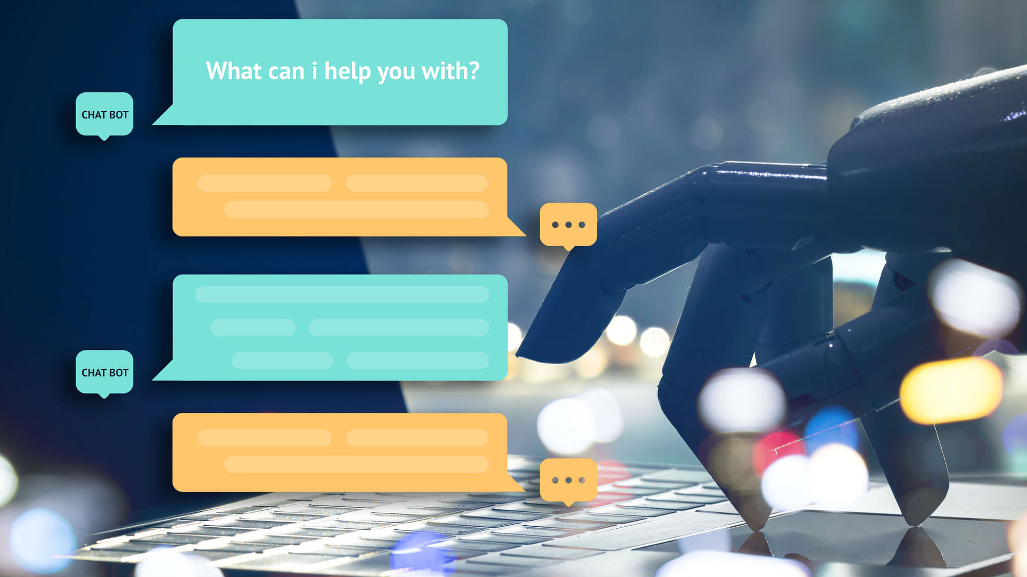Chatbots learn from data to answer a standard set of questions from humans.