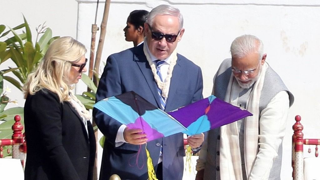 Israeli Prime Minister Benjamin Netanyahu and his wife Sara Netanyahu on a recent visit to Ahmedabad.