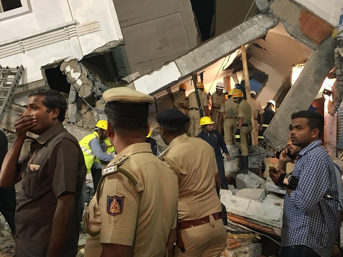 The 5-storey building on Central Jail Road near Haralur in Kasavanahalli was under construction when it collapsed.