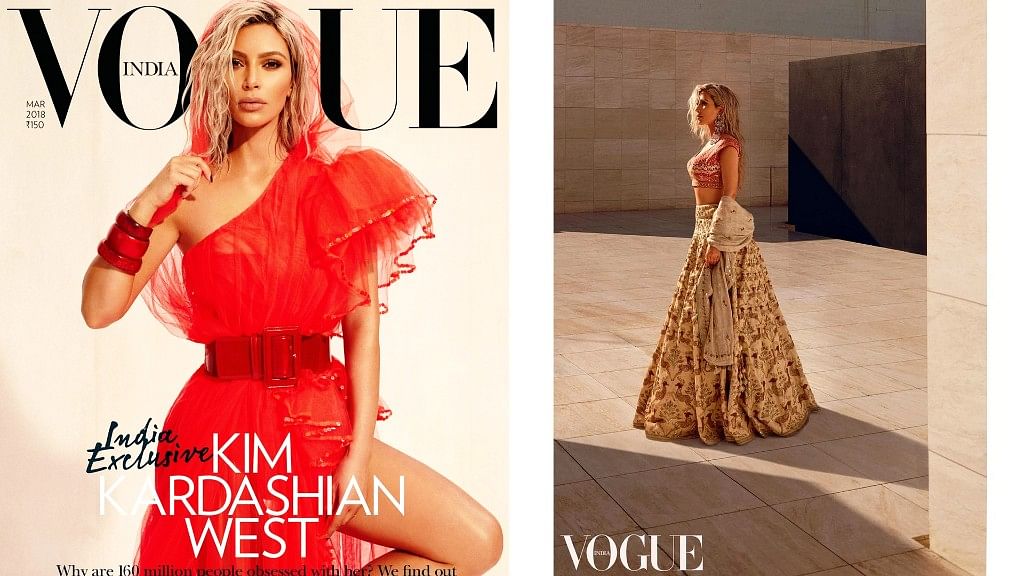 Kim Kardashian on Vogue India’s March 2018 cover.&nbsp;