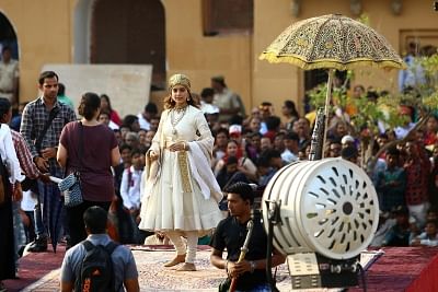 Actress Kangana Ranaut during shooting of her upcoming film "Manikarnika: The Queen of Jhansi" at Amber Fort in Jaipur. (Photo: Ravi Shankar Vyas/IANS)