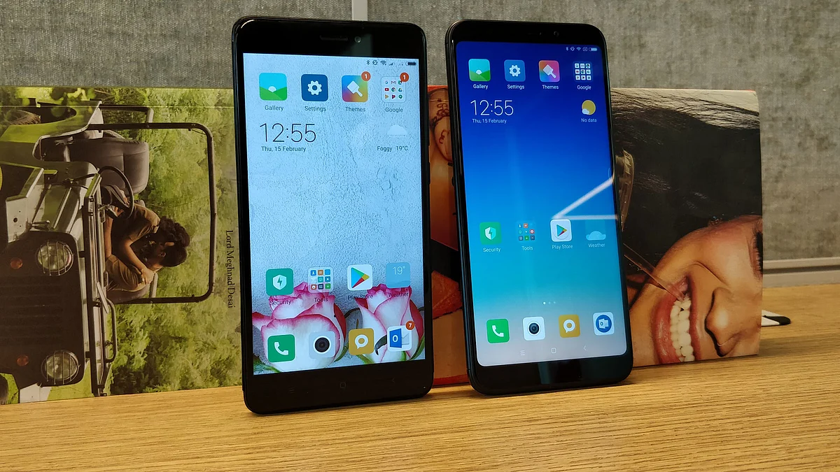 The Redmi Note 4 (left) sports a 16:9 screen while the Redmi Note 5(right) comes with an 18:9 screen