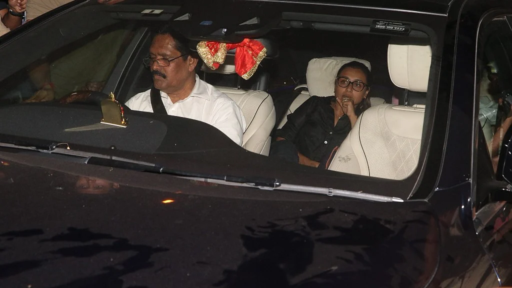 Rani Mukherji arrives to offer her prayers at Anil Kapoor’s house. 