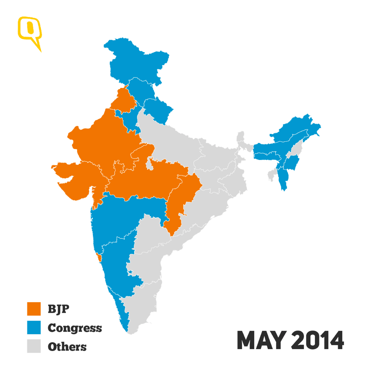 After bagging Tripura, the BJP now holds 21 states, an indication of the increasing saffronisation of India. 