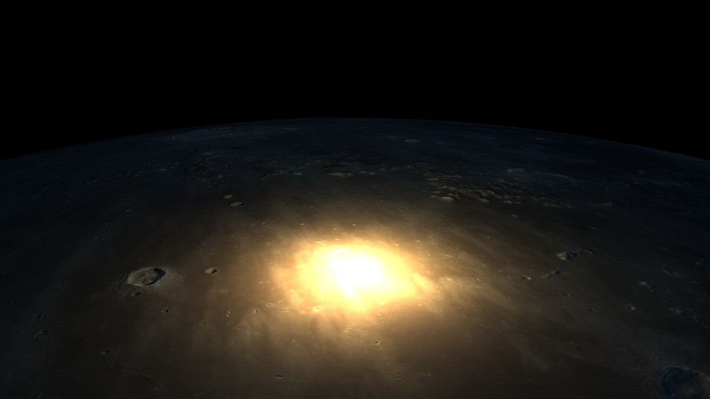 As the meteor collided with the moon on 17 March 2013, the site of impact glowed. &nbsp;