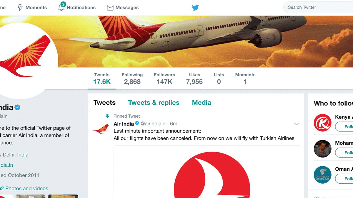Air India’s Twitter Account Hacked by Suspected Turkish Group