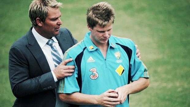 File photo of Shane Warne (left) and Steve Smith