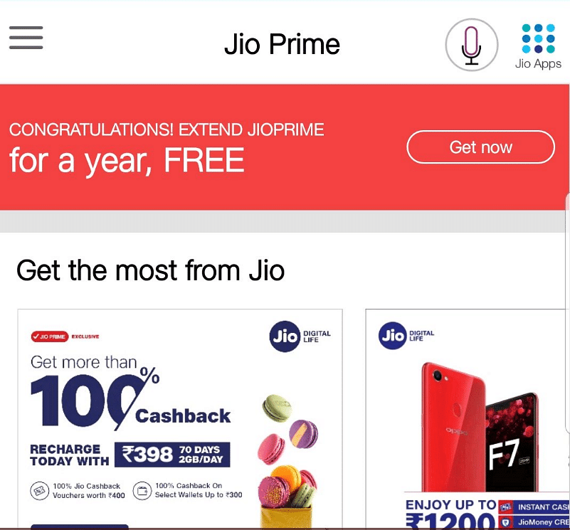 Reliance Jio members on Prime can extend their subscription for one more year without paying anything.