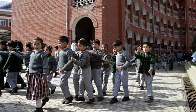Baramulla: After a long winter recess, schools re-opened at Baramulla in Jammu and Kashmir on March 10, 2018. (Photo: IANS)