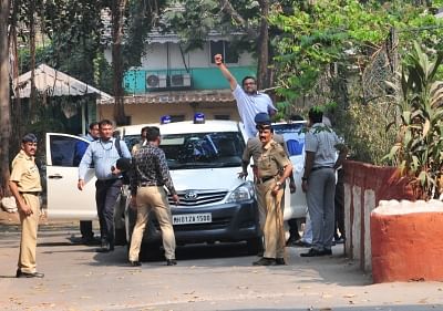 Mumbai: Karti Chidambaram, son of Congress leader P. Chidambaram being taken for questioning in the INX Media alleged bribery case, in Mumbai on March 4, 2018. (Photo: IANS)