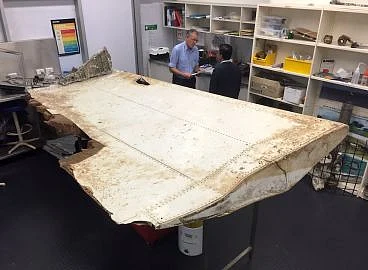 A large piece of wreckage, which was later found to be from the control surface of the concerned flight, washed ashore on Reunion Island.
