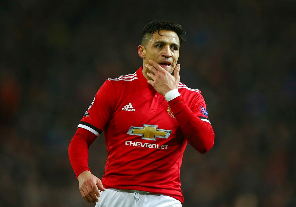 Manchester United’s Alexis Sanchez reacts during the Champions League match against Sevilla.