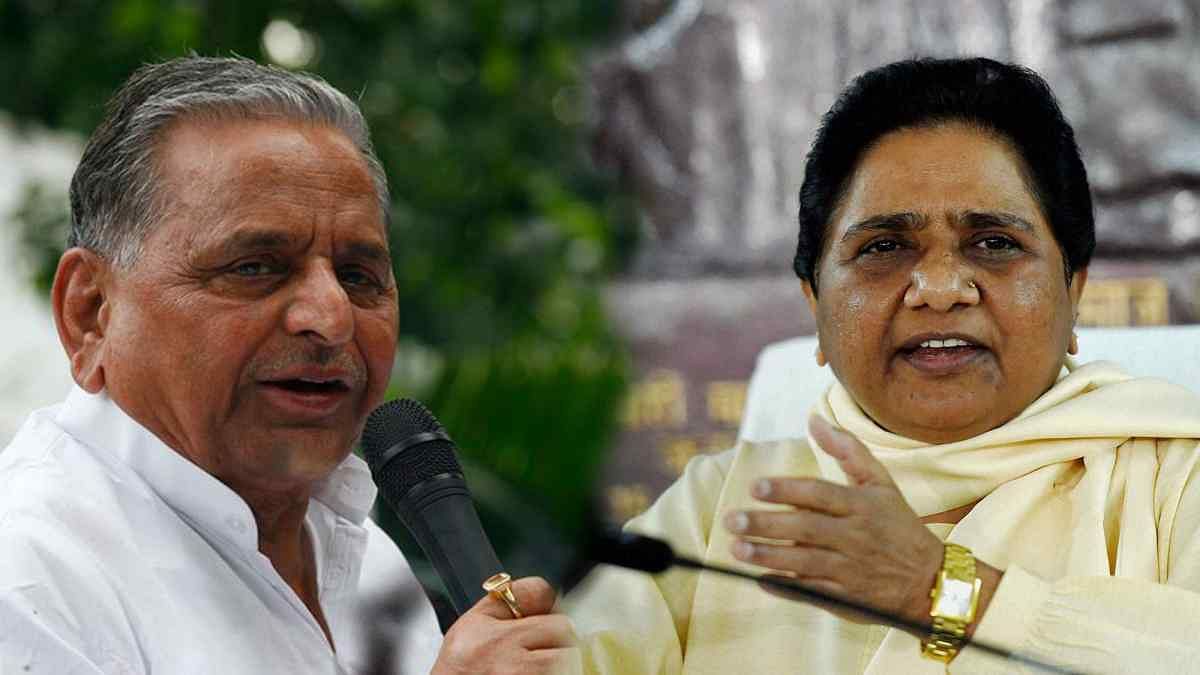 Mulayam Singh Yadav (left) and Mayawati.