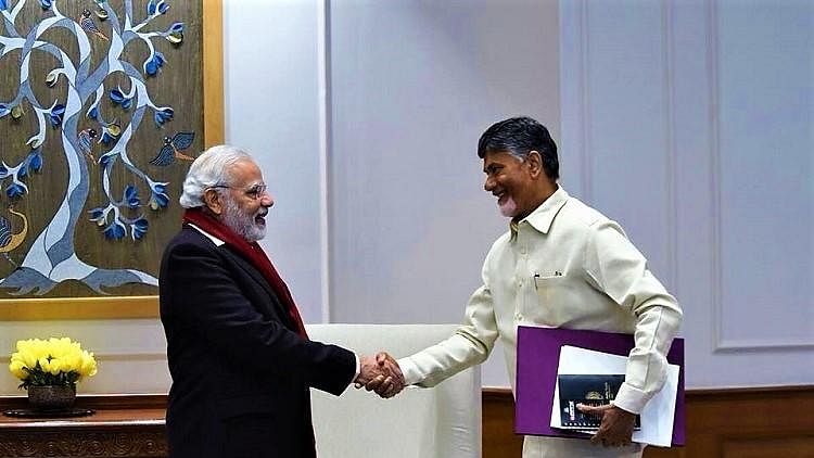 Prime Minister Narendra Modi and Andhra Pradesh Chief Minister N Chandrababu Naidu.