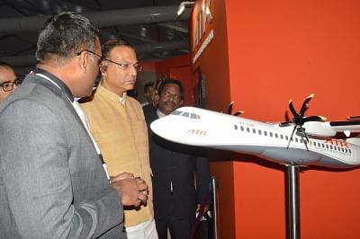 Hyderabad: Union MoS Civil Aviation Jayant Sinha at Wings India 2018 in Hyderabad, on March 9, 2018. (Photo: IANS)