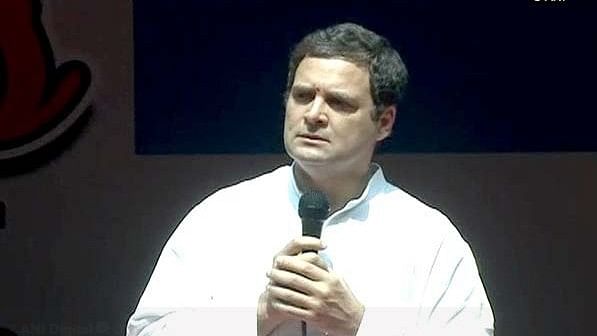 Congress President Rahul Gandhi at Maharani’s Arts College for Women in Karnataka’s Mysuru.