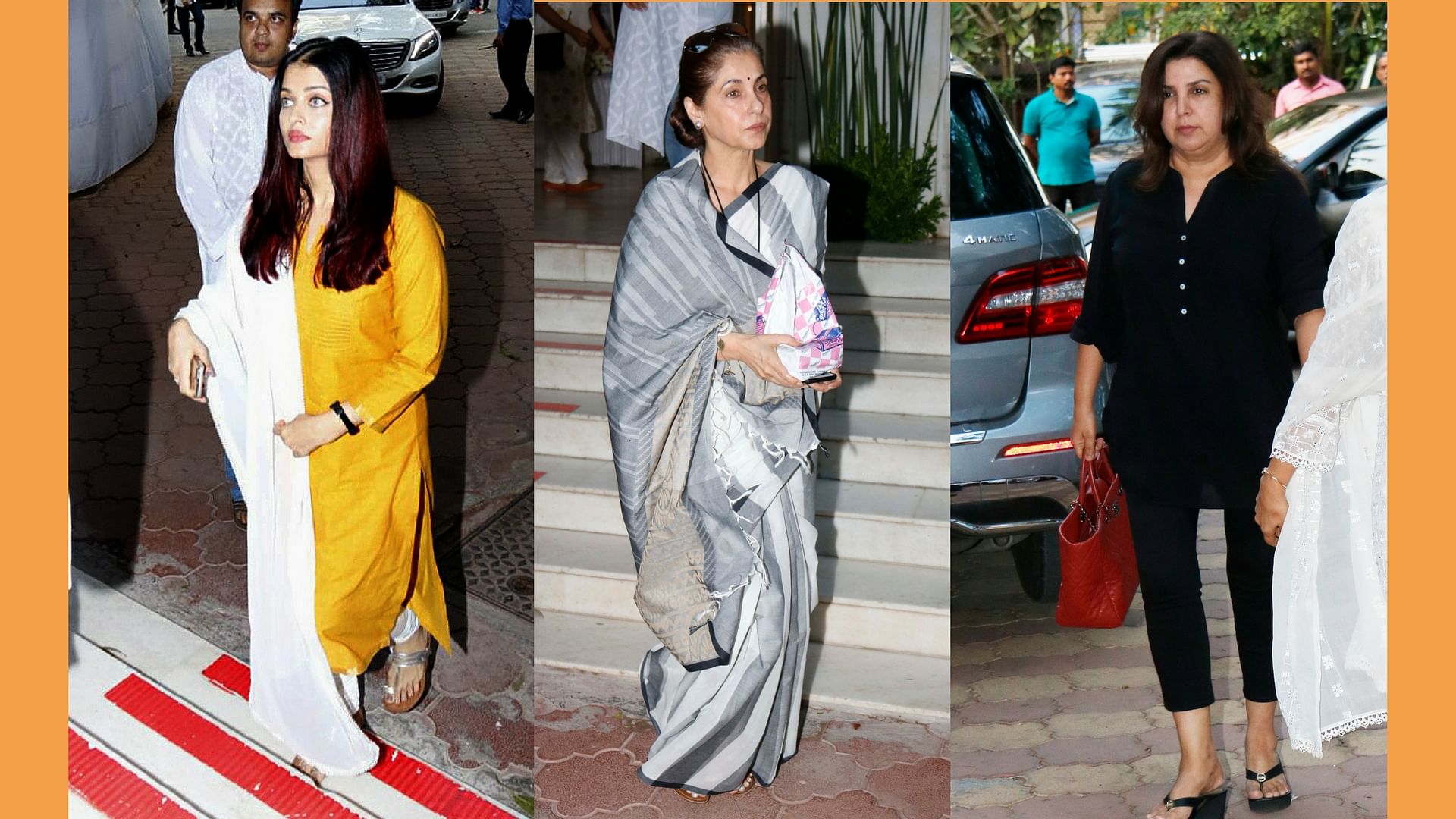Aishwarya Rai Bachchan, Dimple Kapadia, Farah Khan at Shammi Aunty’s <i>chautha.</i>