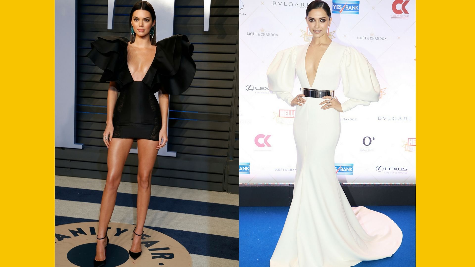 The plunging necklines donned by Kendall Jenner &amp; Deepika Padukone.