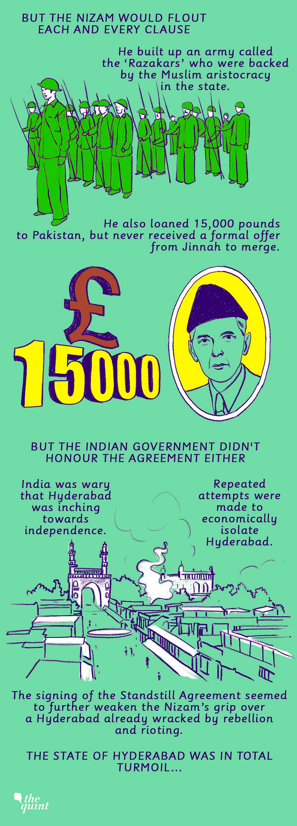  27,000 - 40,000 people were killed in the operation to seize and annex Hyderabad. 