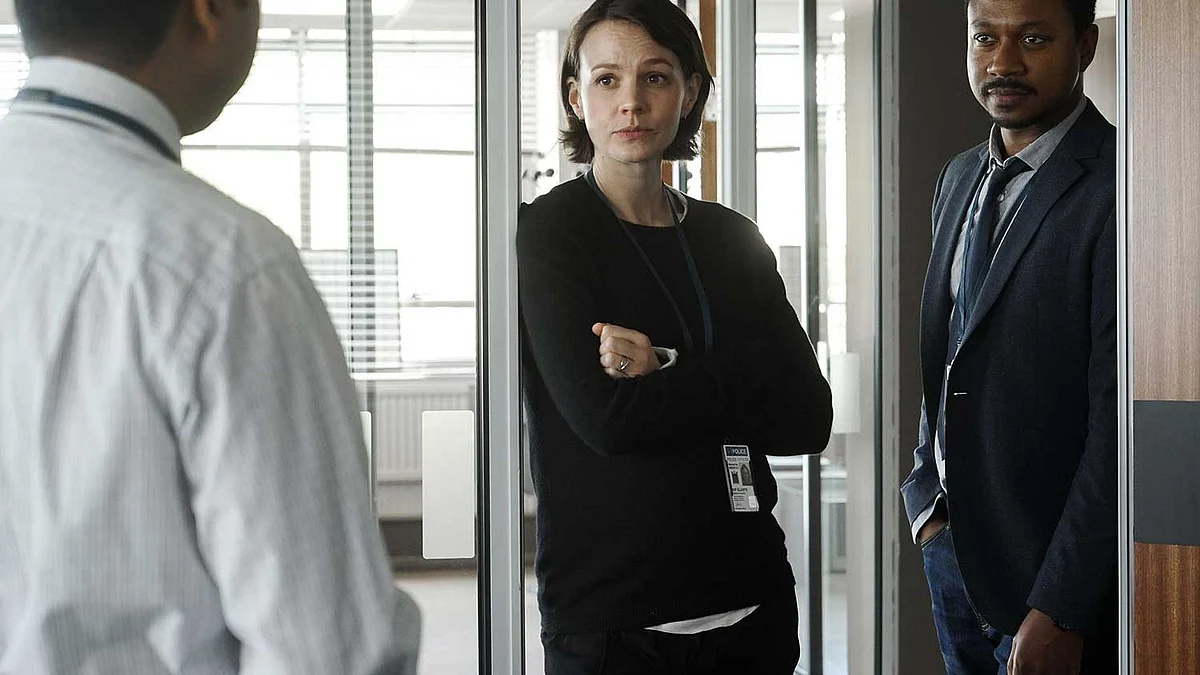 Carey Mulligan and Nathaniel Martello-White in a still from <i>Collateral.</i>