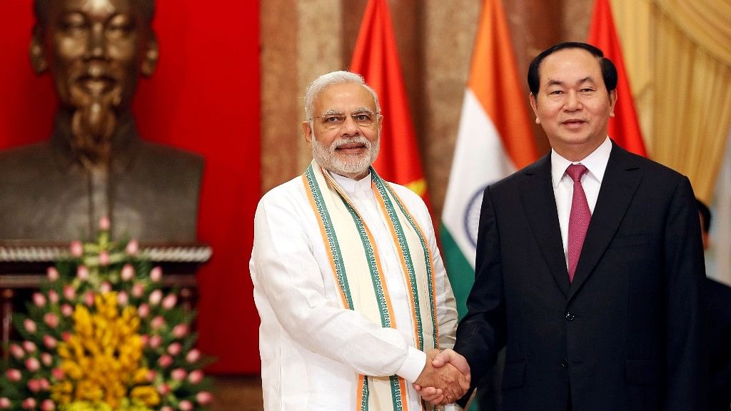 PM&nbsp; Modi poses for a photo with Vietnam’s President Tran Dai Quang in Hanoi, Vietnam in 2016. Image used for representational purposes.
