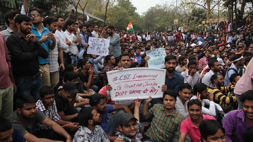 SSC aspirants stage massive protests against the alleged ‘scam’ on 4 March.&nbsp;