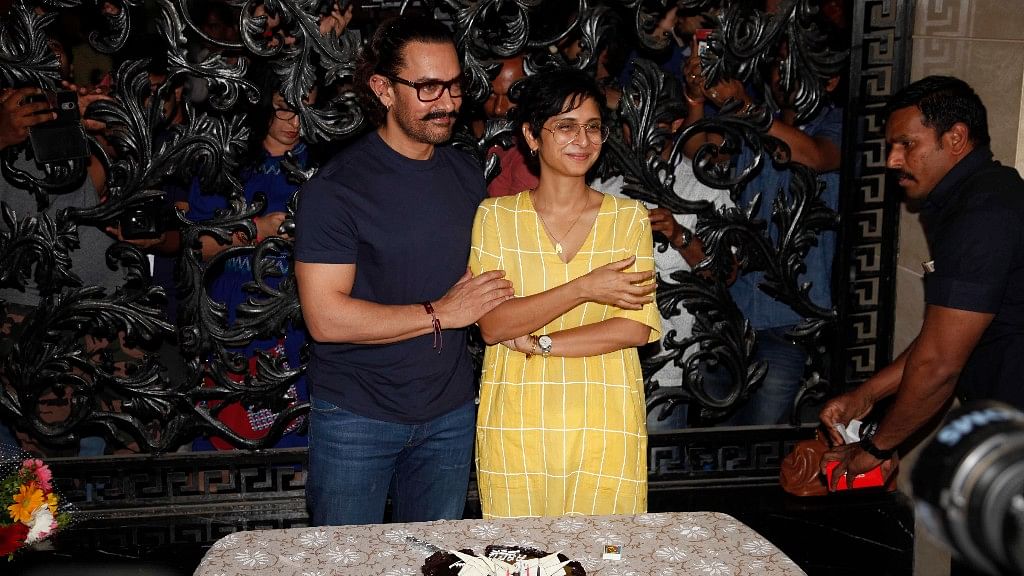 Aamir Khan celebrated his birthday with wife Kiran Rao and the media.&nbsp;