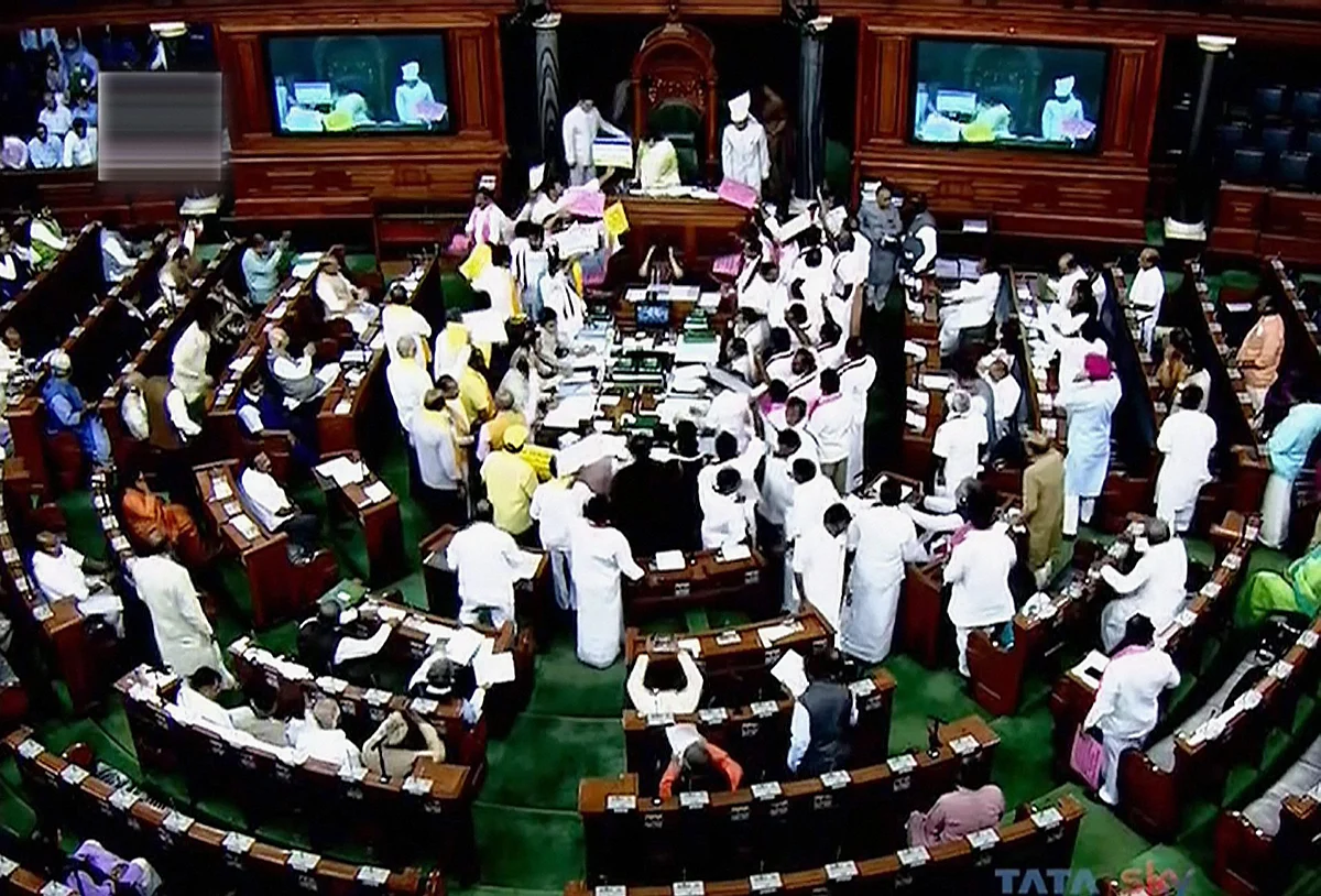 Commotion in the Lok Sabha over clashing demands.