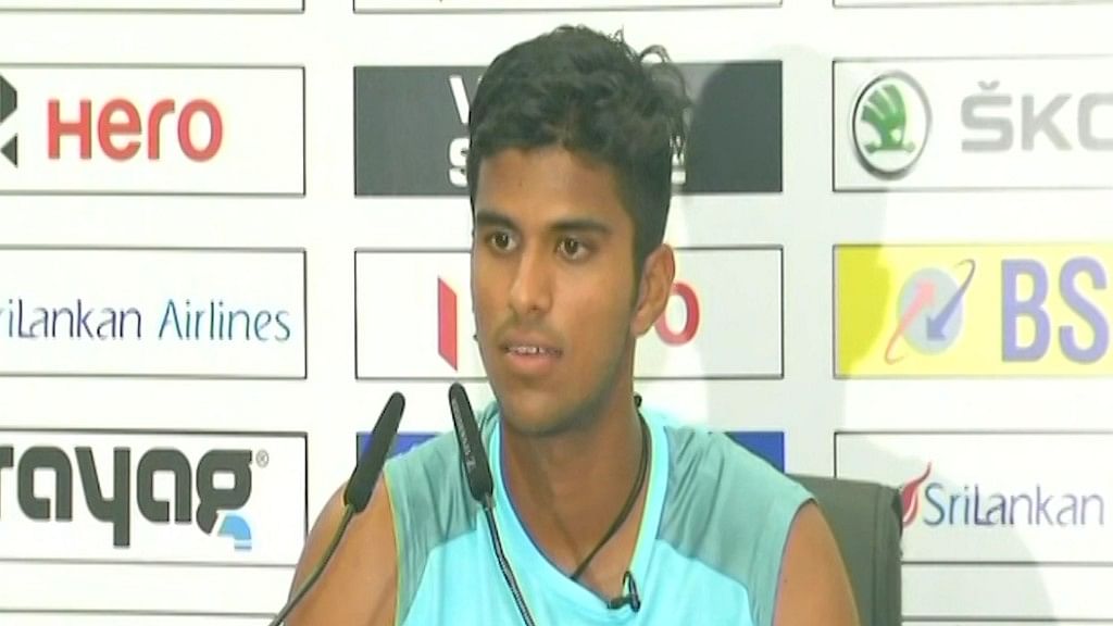 Washington Sundar speaks to the media after the T20 match against Bangladesh.