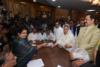Lucknow: Actress turned politician Jaya Bachchan files nomination papers for upcoming Rajya Sabha elections in Lucknow on March 9, 2018. (Photo: IANS)