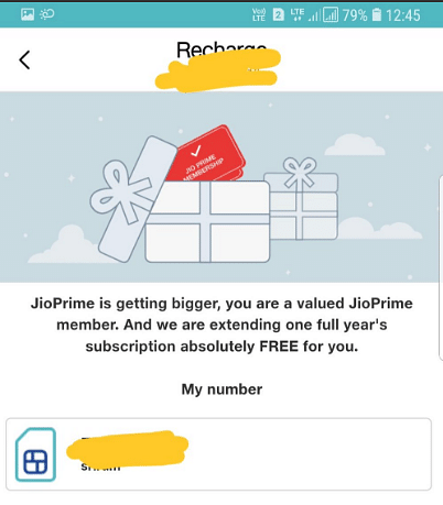 Reliance Jio members on Prime can extend their subscription for one more year without paying anything.